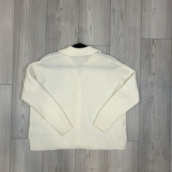 Madewell Women's Carrabelle Polo Cardigan Sweater Small NB396 Ivory - Picture 7 of 11